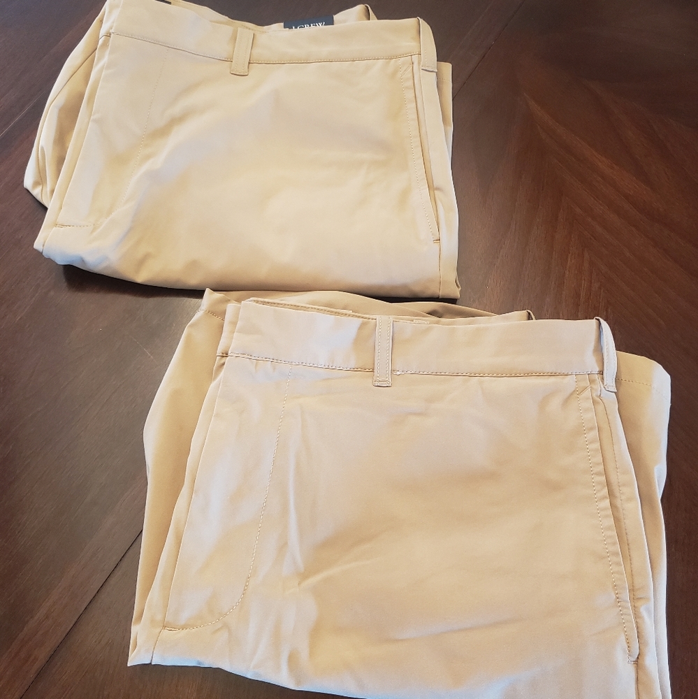 New! 2 pairs! J.Crew Factory Dark Khaki 9" Tech short 38 waist - Picture 11 of 11